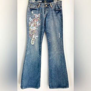 Zac Posen x 7 for all mankind embroidered jeans Size 31